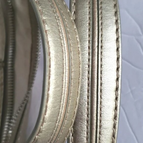 MICHAEL Micheal Kors Metallic Champagne Gold Leather Studded Satchel - Picture 11 of 12